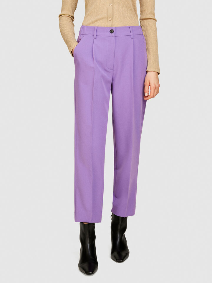 Solid color joggers - women's joggers - Lilac | Sisley image number 4